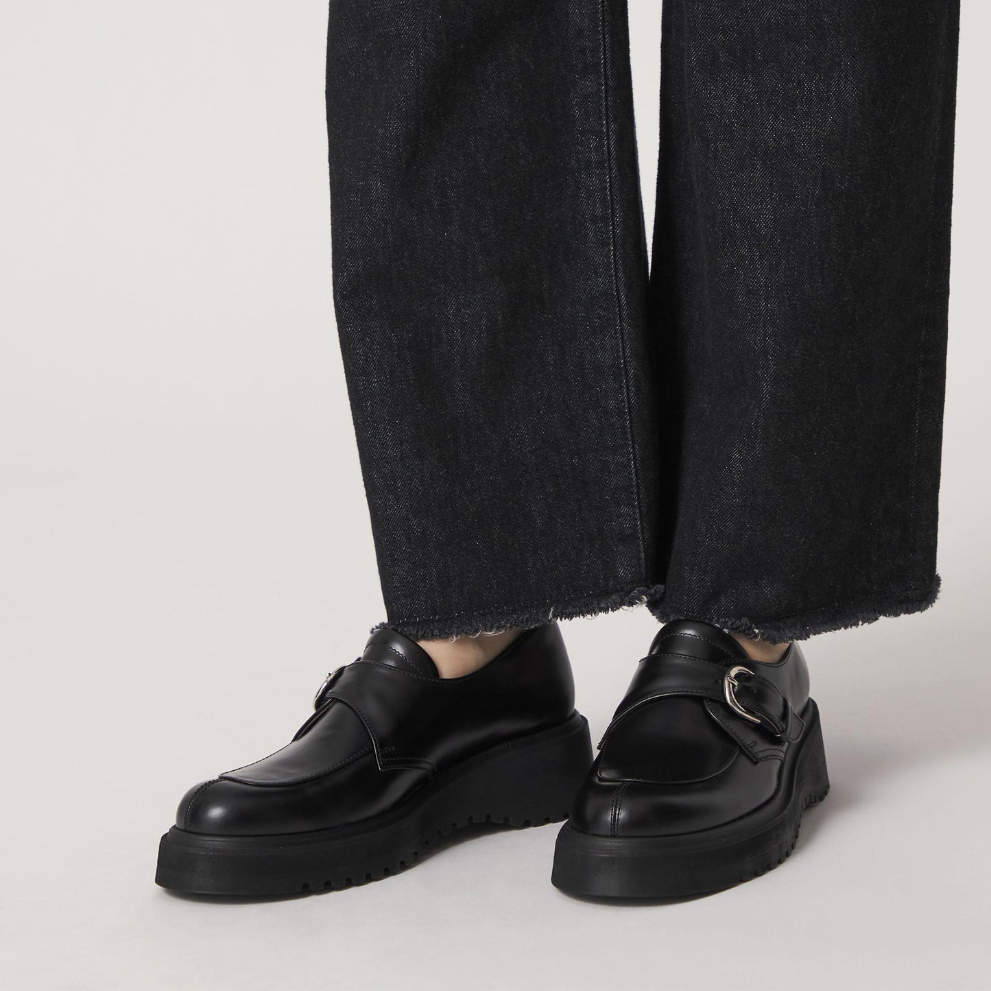 モンクストラップボリュームソールフラット55↑