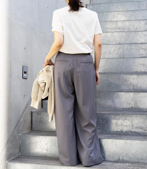 サイドベルトタックワイドスラックス