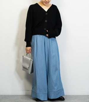 デザイン編みニットカーディガン