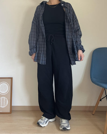 リネンシアーチェックシャツ