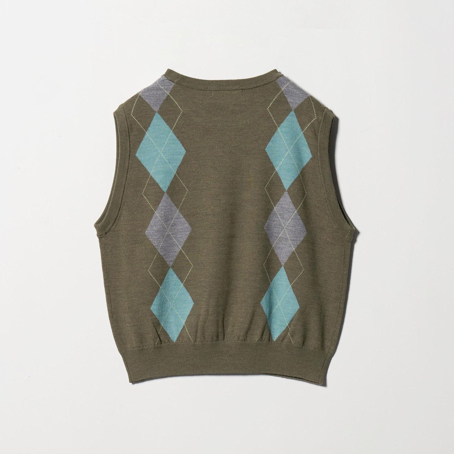 ウール アーガイル&ソリッドベスト
