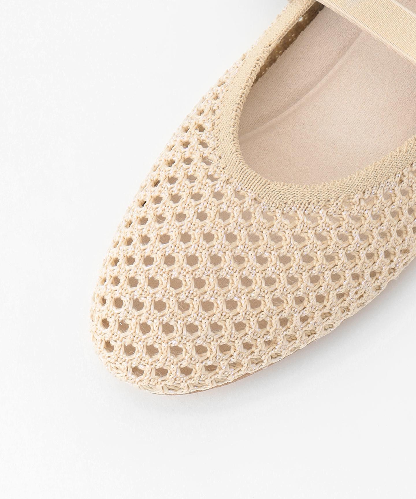 ラウンド メッシュ バレエパンプス