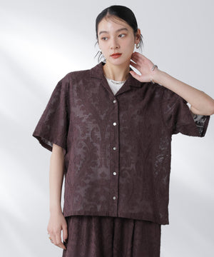 made in india カットワークジャカードシャツ(セットアップ可)