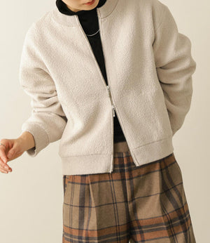 ダブルジップネップニットカーディガン