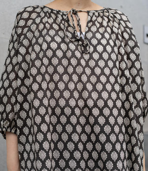 プリントティアードスキッパーワンピース