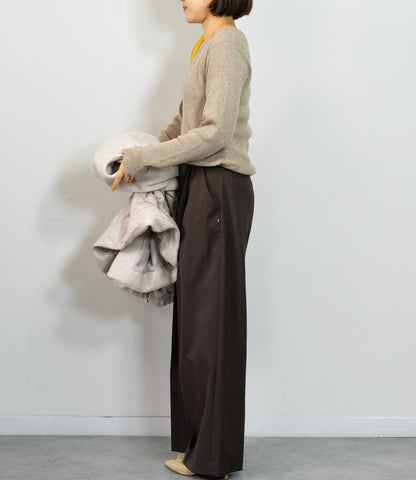 ラメリブクルーネックスリムニット