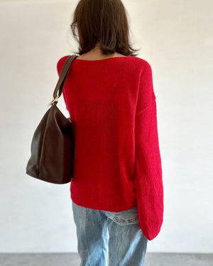 ドロストボートネックニット