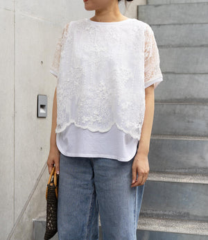 レースドッキングカットソートップス