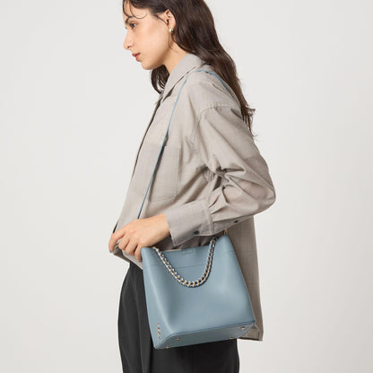 チェーンハンドル 2WAY スクエアバッグ ショルダーバッグ