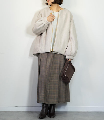 メランジ切替ノーカラーコート