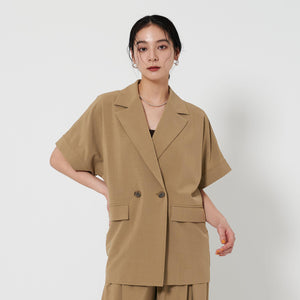 【WEB限定 Wardrobe DAILY MINIMAL】ハーフスリーブ ドルマンジャケット -ウォッシャブル-