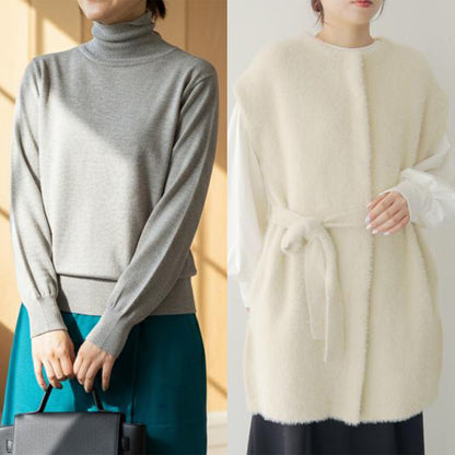 【2L・3Lサイズ①】スタイリストNanae監修！サイズを選べるニット＆ベスト特別セット