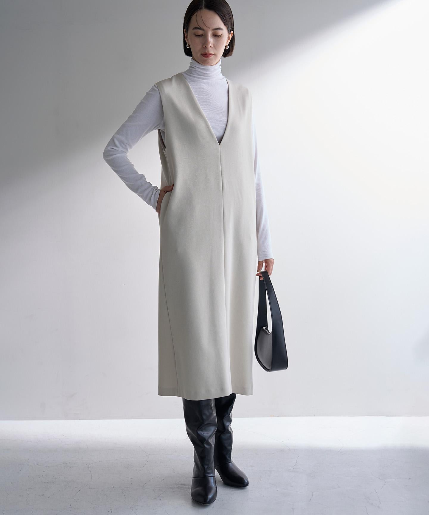 コットンカシミヤ タートルネックカットソー