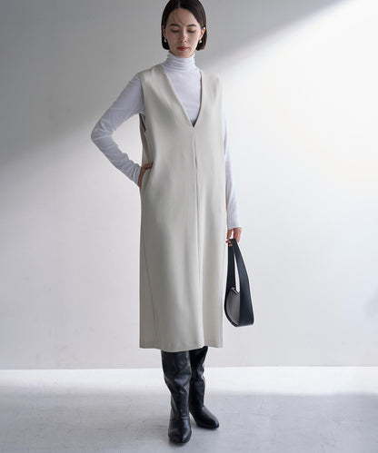 コットンカシミヤ タートルネックカットソー