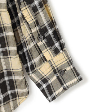 シャーリング チェック シャツ