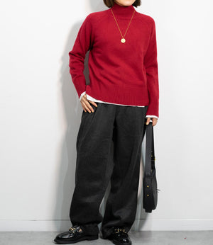 ヘリンボーン裏起毛イージーパンツ