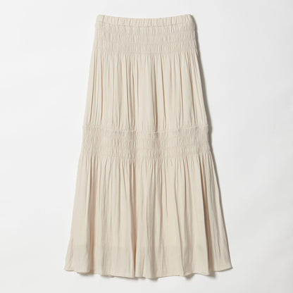 【WEB限定】シャーリング キリカエ フレアスカート