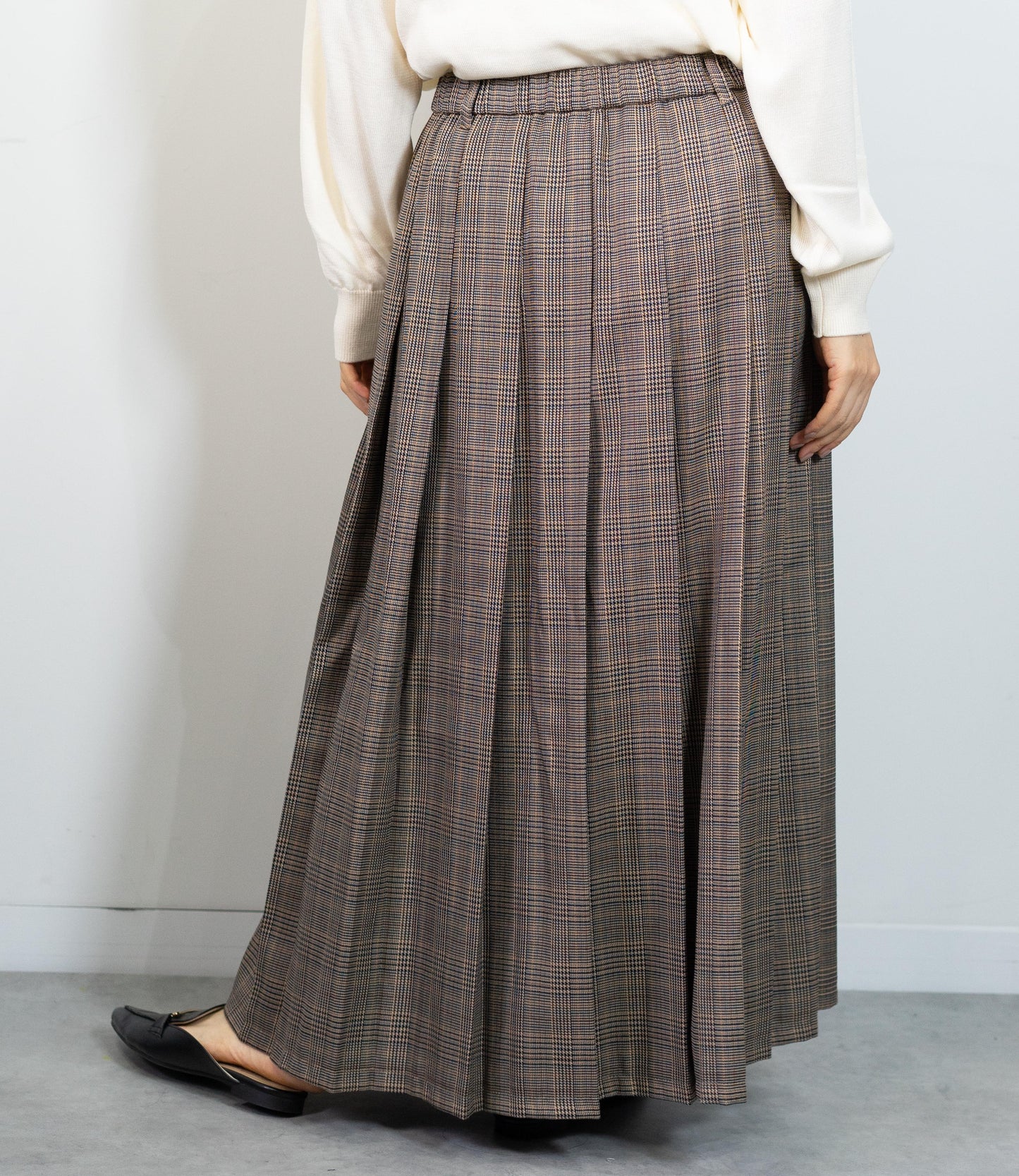 グレンチェックプリーツスカート