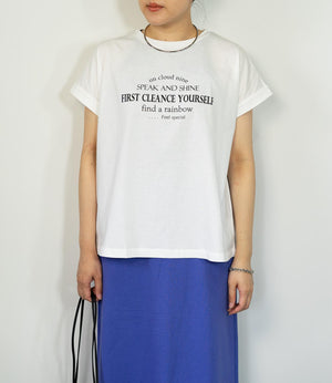 【接触冷感】レタリングフレンチスリーブTシャツ