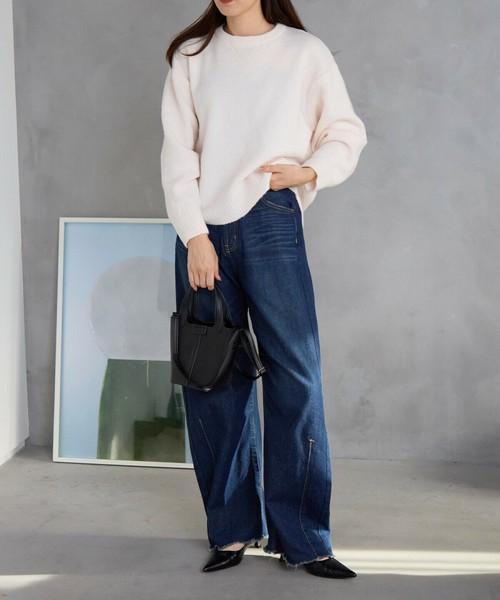 ウール混ガゼットニット