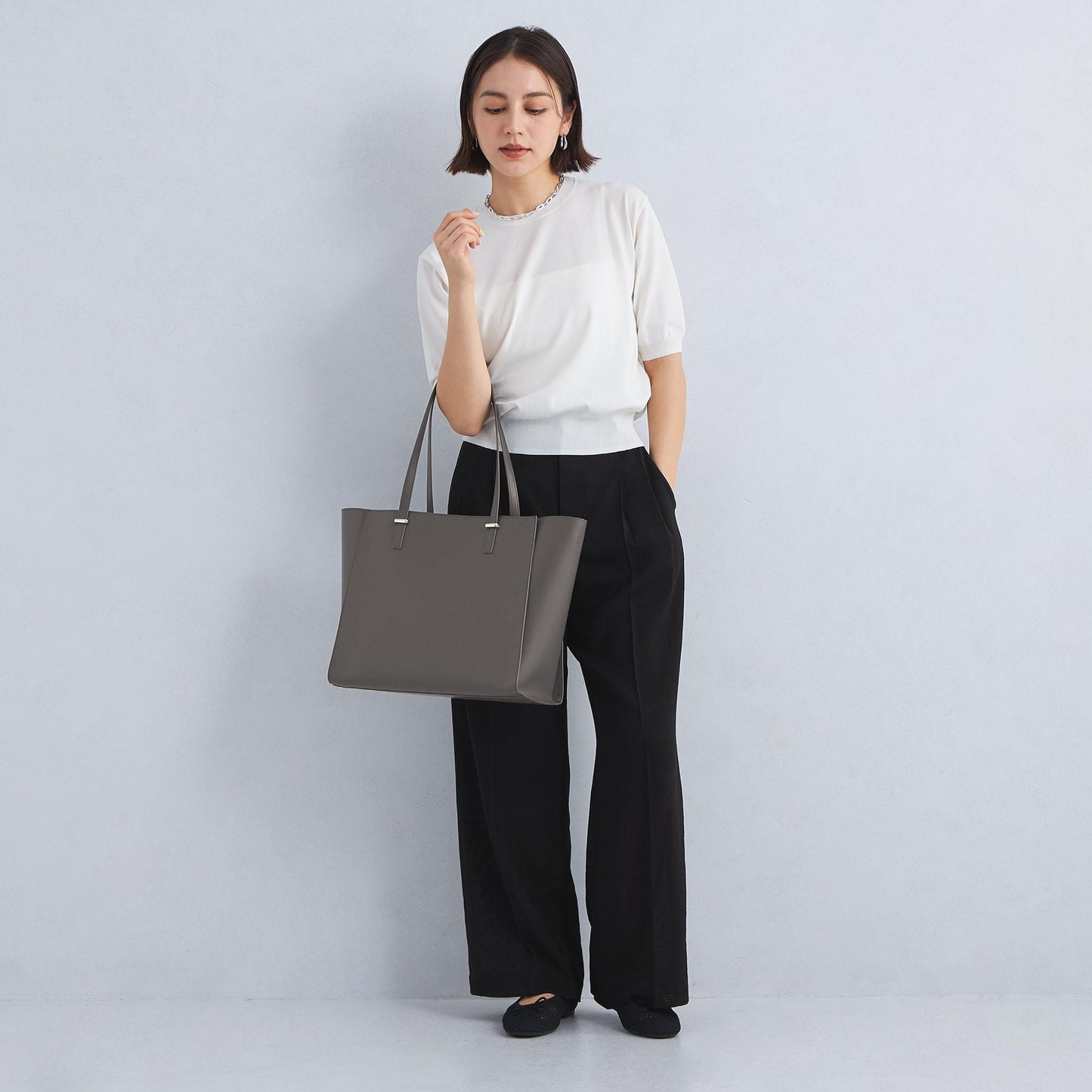 【WEB限定】ワンポイント シンプル トートバッグ（ソフトPCバッグ付） / A4 / 通勤