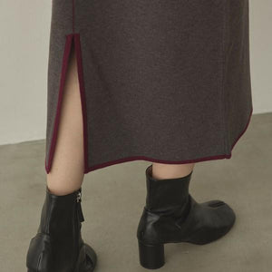 バイカラーストレートニットワンピース