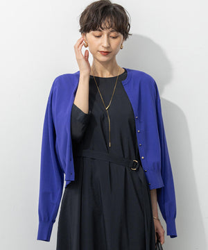 ヴィスコースストレッチ Vネック ニットカーディガン