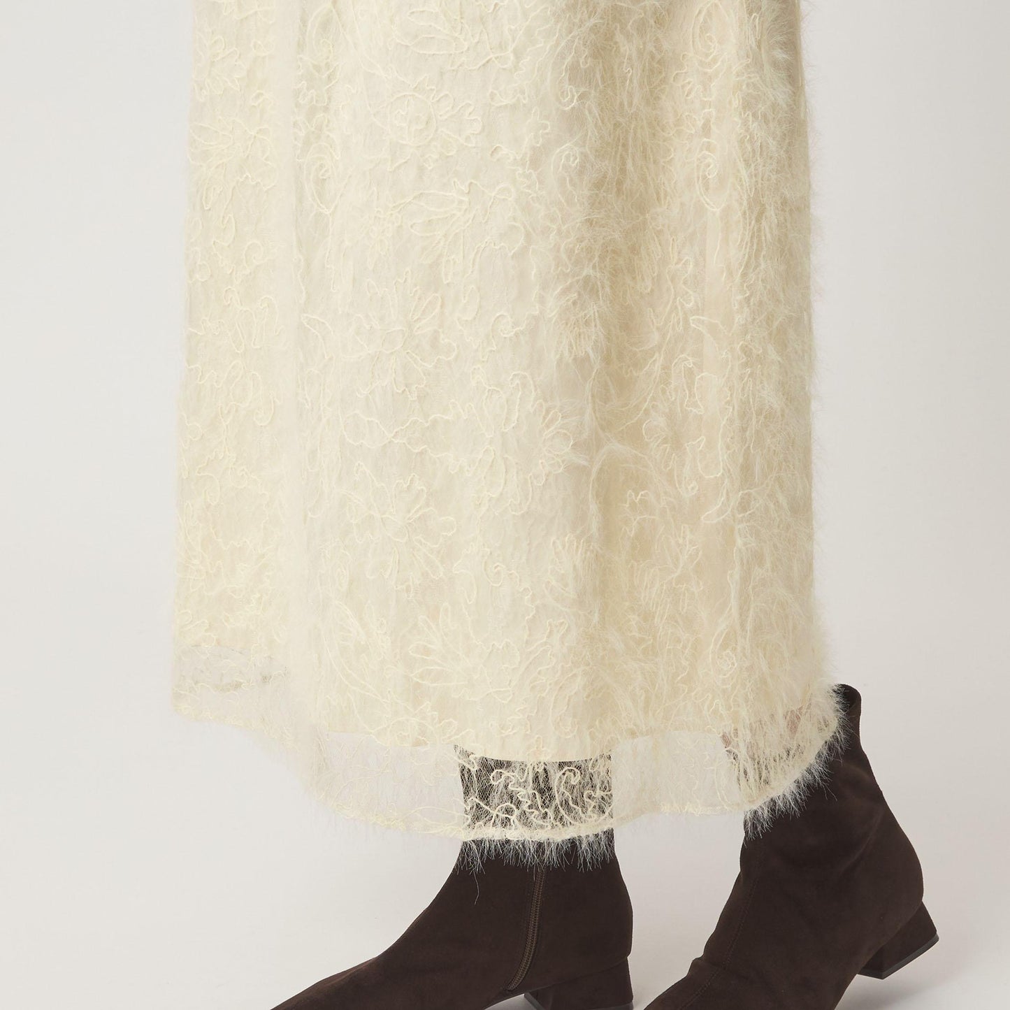 シアー レース ギャザー スカート