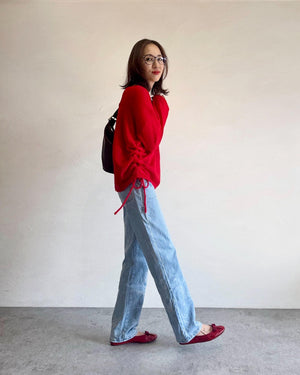 ドロストボートネックニット