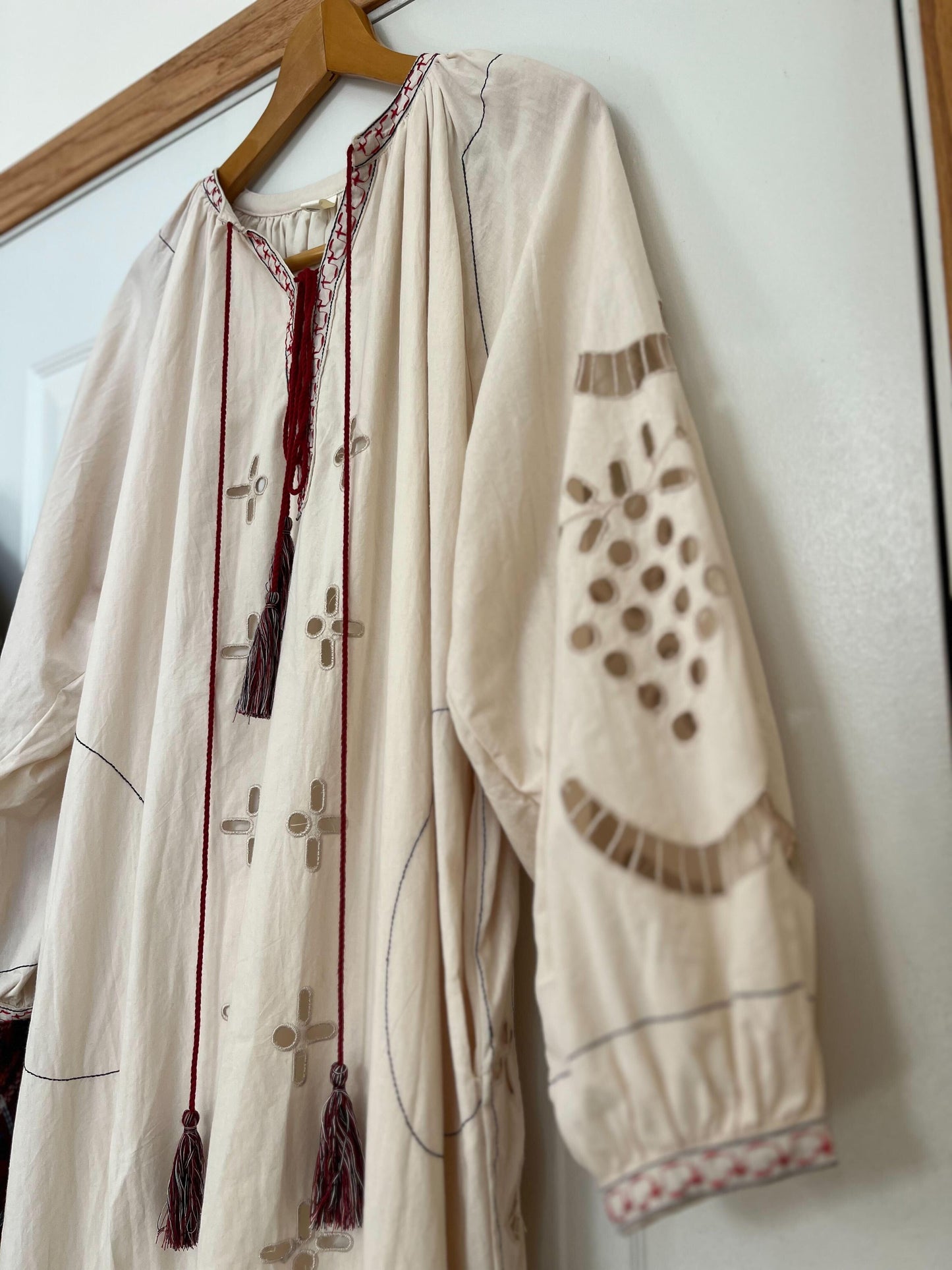 クルーエル刺繍ボヘミアンワンピース