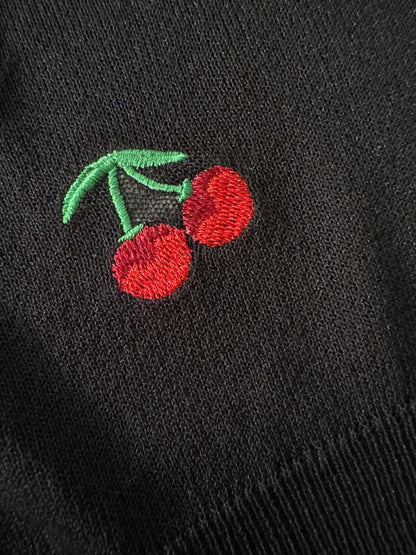 チェリー 刺繍ニットカーディガン