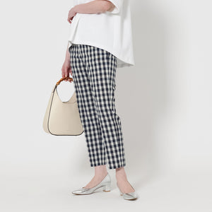シャイニー ギンガムチェック パンツ