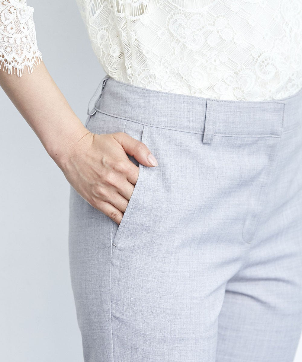 サマーウール混テーパードパンツ