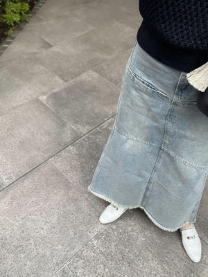 カットオフデニムマーメードスカート