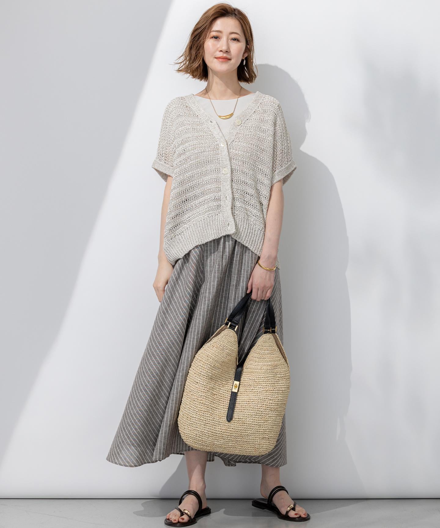 テープミックススカシ ドルマン ニットベスト