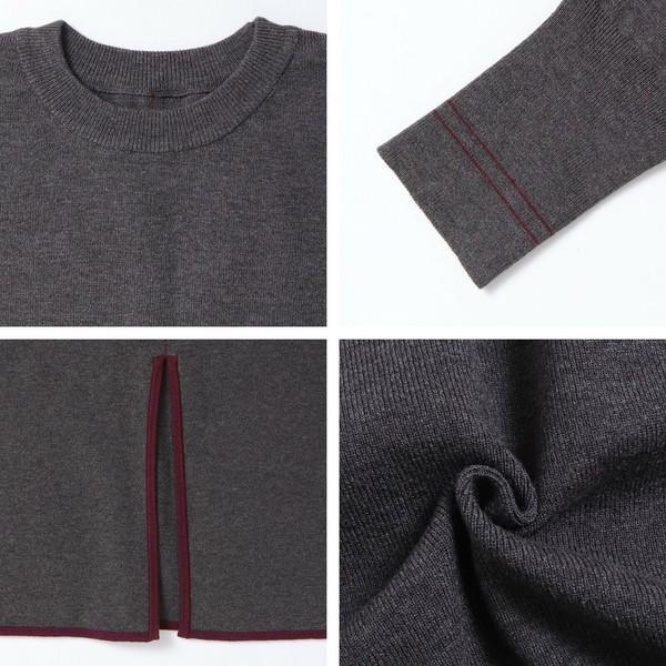 バイカラーストレートニットワンピース