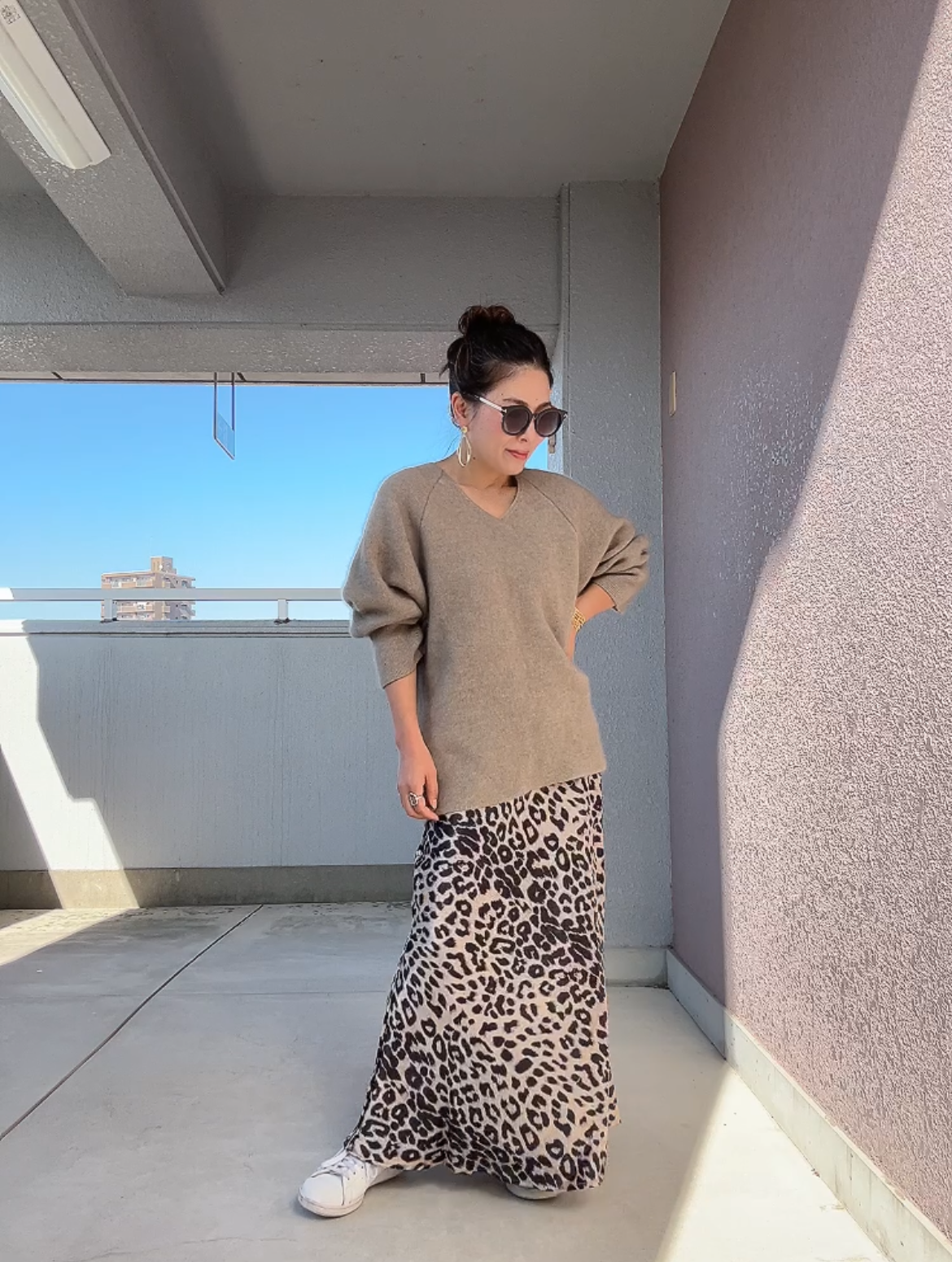 レオパードパディングマーメードスカート