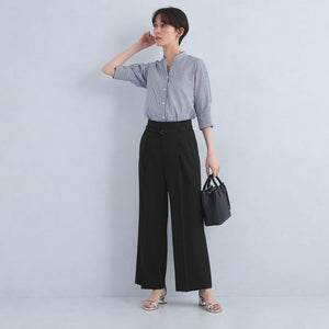 サラフール ベルト ワイド パンツ -マシンウォッシャブル・ストレッチ・UVカット-