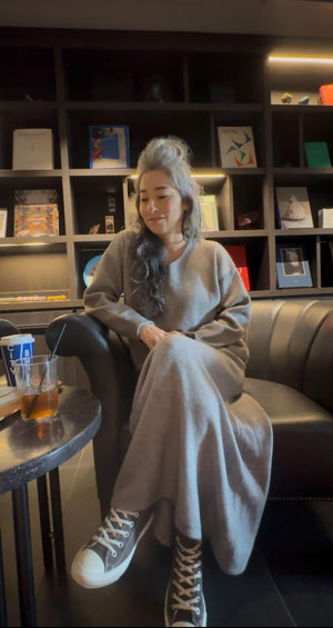 Vネックニット スカートセットアップ