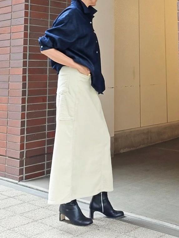 コーデュロイセミフレアスカート