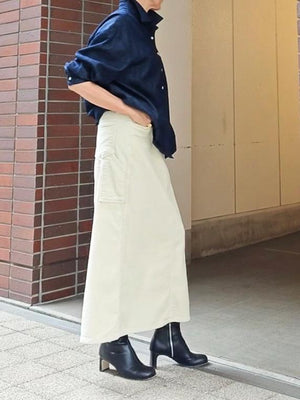 コーデュロイセミフレアスカート