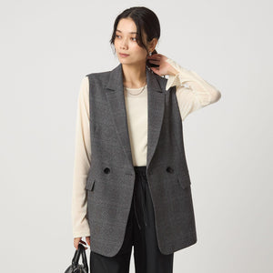 ツイードライク ジレ マシンウォッシャブル 帯電防止