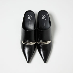 ＜SY＞ ポインテッドインヒールウェッジミュール サンダル55↑