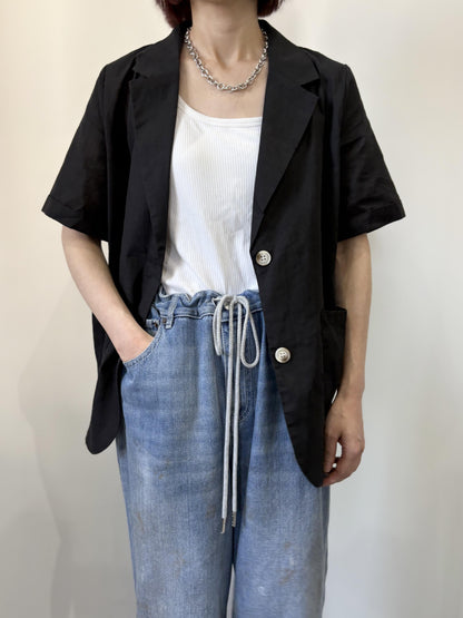 リネン半袖ジャケット