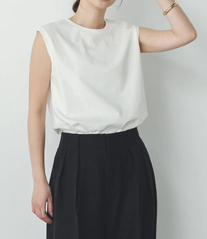 USAコットンコンパクトノースリーブカットソー