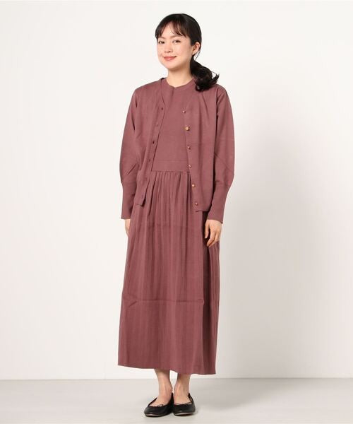 カーディガン＆プリーツワンピニットアンサンブル