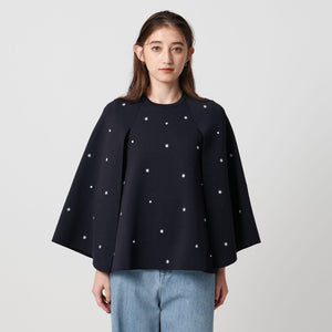 エンブロイダリー フラワー ケープニット ‐ウォッシャブル‐