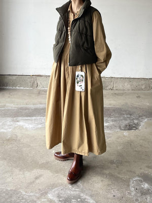 キャメルcottonシャツワンピース
