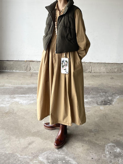 キャメルcottonシャツワンピース