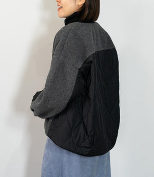 メランジ切替ノーカラーコート